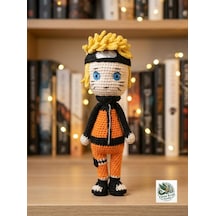 Naruto Uzumaki Amigurumi Örgü Oyuncak - Anime Hediyelik Figür 21 Cm