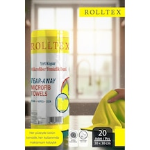 Rolltex Yırt Kopar %100 Mikrofiber Temizlik Bezi 30x30cm 20'li Sarı Renk Gri