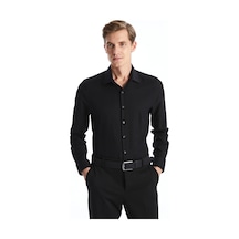 Lcw Busıness Siyah Slim Fit Uzun Kollu Oxford Erkek Gömlek