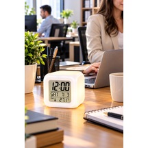 Modern Tasarımlı Küp Saat Led Aydınlatmalı Dijital Alarm Saati Diğer