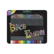 Faber-castell 116490 - Black Edition Renkli Kalemler, 100'lü Metal Kutu, Kırılmaz, Çocuklar Ve Yetişkinler İçin