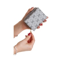 Newish Polo Kadın Mini Cüzdan Fermuarlı Çok Bölmeli Kartlık Ve Bozuk Para Bölmeli Küçük Cüzda - New392 Gri