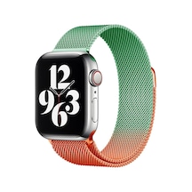 Watch 38mm Metal Mıknatıslı Kordon - Turuncu-yeşil
