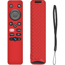 Wozlo Realme 4k Tv Stick Uyumlu Uzaktan Kumanda Kılıfı - Silikon Koruyucu Kılıf - Kırmızı
