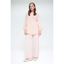 Defacto Wide Leg Keten Karışımlı Geniş Paça Pantolon F1345ax25smpn437 Pembe