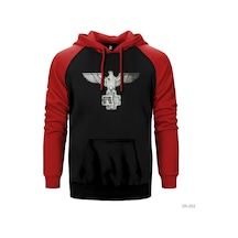 Rammstein Eagle Kırmızı Reglan Kol Kapşonlu Sweatshirt Kırmızı (509833289) Kırmızı
