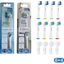 3d Maxcare + X Cross Oral-b Uyumlu Diş Fırçası Başlıkları + Fırça Koruma Kapağı