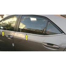 Toyota Corolla Uyumlu Krom Cam Çıtası 2014 - 2018 4 Parça  P.Çelik