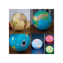 3 Adet Işıklı Dünya Dekoratif 14 Cm Sert Plastik Dönen Işıklı Küre 360 Derece Sürekli Dönüş Pil İle Çalışan Karışık Renk Globe Lighted