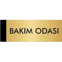 Metal Yönlendirme Levhası, Departman Kapı Isimliği Bakım Odası 7x20 Cm Altın Renk