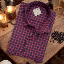 Eren Style Linen Keten Klasik Uzun Kollu İki Cepli Kapaklı Mavi Baba Gömleği Regular Kalıp Bordo Eren Style Linen Keten Klasik Uzun Kollu İki Cepli Kapaklı Mavi Baba Gömleği Regular Kalıp Bordo
