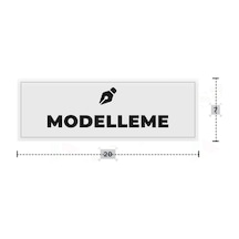 Modelleme Yazılı - Metal - Beyaz Renk - Kapı İsimliği - 20x7 Cm