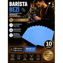 Profesyonel Mikrofilament Mavi Barista Genel Temizlik Bezi 40 40cm 10'lu Paket
