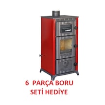 Rekor Lima Şömine Fırınlı Tuğlalı Döküm Kuzine Uyuyan Kömür Soba Demirdöküm
