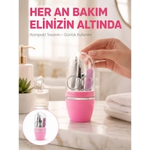 Tırnak Bakım Manikür Pedikür Seti 4 Parça Pembe Pratik Günlük Kullanım Yeni Nesil Mh-hs0753-9214