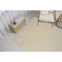 Dream Color Krem Yumuşak Yüzeyli Kaymaz Makinede Yıkanabilir Halı-878 Beyaz