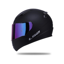 LS2 Rapıd 2 Mat Siyah Kapalı Motosiklet Kaskı Gökkuşağı Camlı