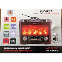 Fepe Fmfp-821 Şömineli - Bluetooth - Usb - Şarjlı Nostaljik Radyo
