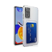 Kilifone - Redmi Note 11 Global Uyumlu - Kılıf Kartlıklı Şeffaf Setra Clear Silikon Kapak - Şeffaf