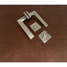 Vista Saten Kare Rozetli Wc Banyo Kapı Kolu 1 Takım