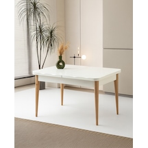 Kelebek Ortadan Açılır Büyüyen Yemek Masası Beyaz 90x160cm Beyaz Kelebek Ortadan Açılır Büyüyen Yemek Masası Beyaz 90x160cm Beyaz