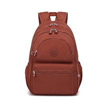 Büyük Boy Laptop Bölmeli Su Geçirmez Krınkıl Kumaş Okul Çantası Kiremit Çok Renkli