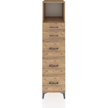 Kronos Dolap Tek Raflı 5 Çekmeceli 44x59x182 Çam-çam Çam