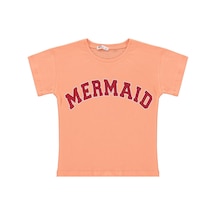 Civil Girls Mermaid Baskılı 6-9 Yaş Tişört - Pudra Somon