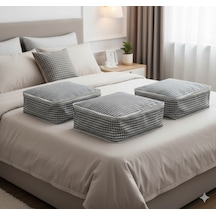 3'lü Kaz Ayağı Büyük Baza Altı & Çekyat Tipi Tela Hurç 65x45x22 Cm Fermuarlı Saklama Ve Düzenleme Hurcu Siyah