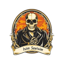 Kişiye Özel Kuru Kafa Kurukafa Isimlik Sticker 01033