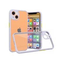 Apple iPhone  Uyumlu - 13 Mini Kılıf Miami Şeffaf Silikon - Lila