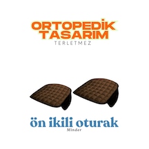 Taba Kadife Yüzeyli Ön İkili Araba Oturak Minderi Kaymaz, Evrensel Uyumlu Konforlu Tasarım