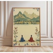 Japon Nehri Manzarası Posteri, Vintage Asya Duvar Sanatı, Zen Doğa Baskısı