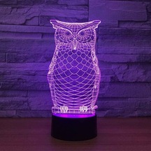 Szypzstore Noel Lambaları 3d Illusion Optik Gece Lambası Hayvan Baykuş, Led Masa Lambası Aydınlatmalı Gece Lambası 16 Renk Dokunsal Kontrol Lambası Başucu Dekorasyonu W3ır5d Siyah