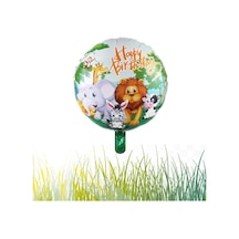 Safari Yuvarlak Happy Birthday Folyo Balon 45 Cm 18 İnç