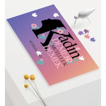 Kişiye Özel Kadınlar Günü Mutluluk Tasarımlı 240 Parça A3 Puzzle