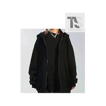 Tarzsokak Düz Siyah Unisex Oversize