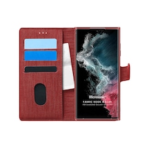 Microsonic Samsung Galaxy S22 Ultra Kılıf Fabric Book Wallet