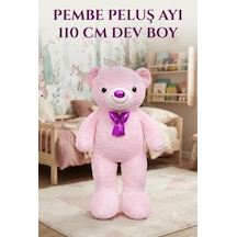 Büyük Papyonlu Pembe Ayı 110 Cm Sevimli Konforlu: Peluş Uyku Yastığı Ve Sarılma Arkadaşı Dekoratif Oyuncak