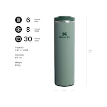 The Transit Fliptop Mug Termos 0.47 Litre - Yeşil Hammertone Green Paslanmaz Çelik Çok Renkli