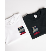 Penguen Blinders Tasarımlı Baskılı T-shirt Beyaz