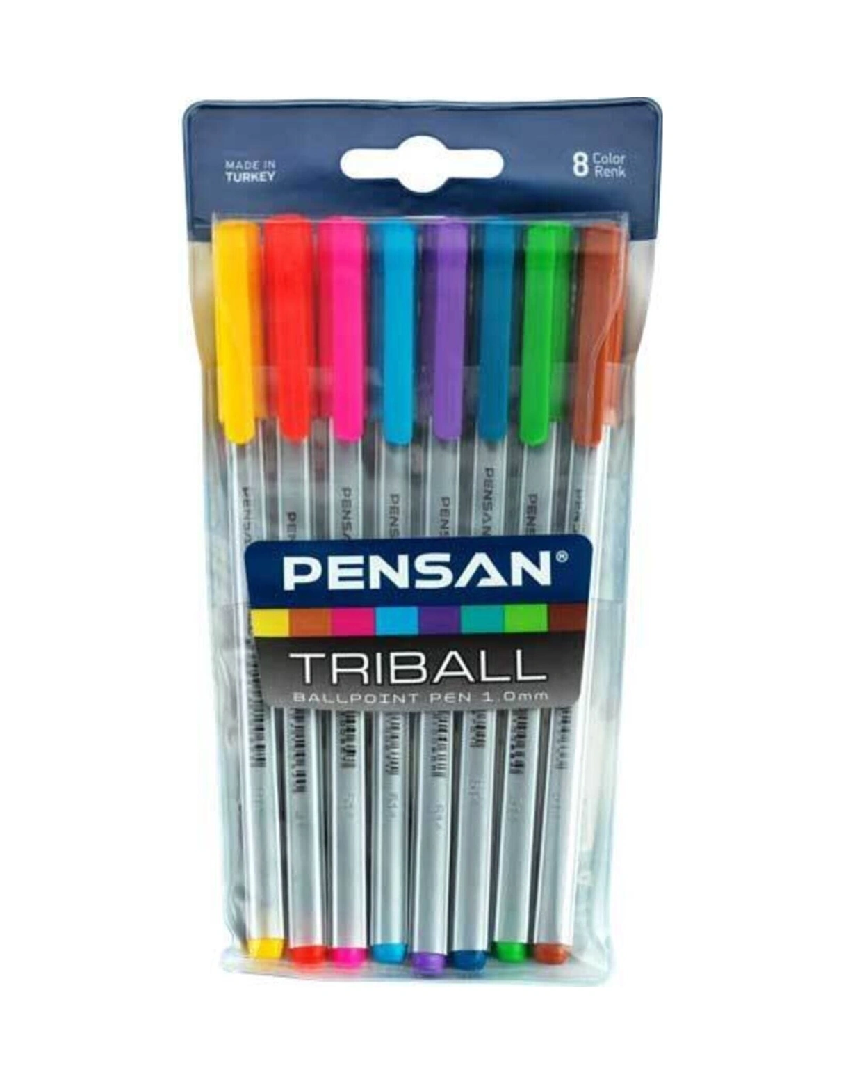 Triball 1.00 Mm Tükenmez Kalem 8 Renk Set Karışık