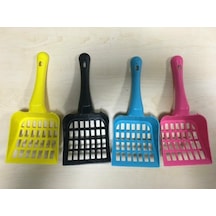 Dikdörtgen Delikli Kedi Kumu Küreği 24 CM Çok Renkli