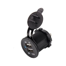 Motosiklet Araba Tekne Çift Usb Şarj Soketi 5V1A 5V2.1A 2 Usb Güç