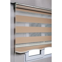 Etekli Kahverengi Pileli Zebra Kaliteli Güneşlik Stor Perde Etekli Kahverengi Pileli Zebra Kaliteli Güneşlik Stor Perde