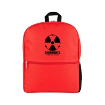 Chernobyl Never Again Kırmızı Sırt Çantası