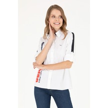 U.s. Polo Assn. Kadın Beyaz Desenli Gömlek 50263723-vr013