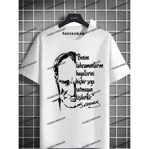 Flood Of Style Unisex Bay Çocuk T-shirt Atatürk Cumhrutiyet 23 Nisan 10 Kasım 29 Ekim Kod:26 Beyaz