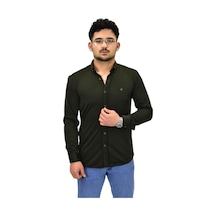 Erkek Spor Silim Fit Uzun Kol Gömlek Bgl-st04484 Haki