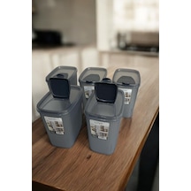 Erzak Saklama Kabı 2.5 Lt, Antrasit, 5'li Set Antrasit